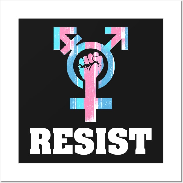 Resist with Transgender Symbol Wall Art by Trans Action Lifestyle